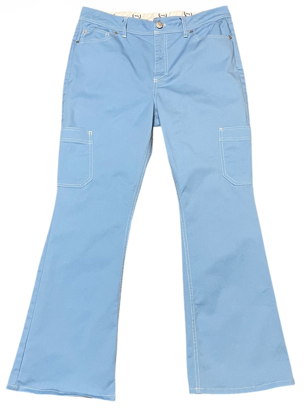Women's BDG Urban Outfitters Lia Twill Contrast Stitch Flare Pants Size 8